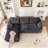 103" Cloud Reversible Sectional Sofa Couch.Upholstery Modular Segment Sofa-1166956399-1168257743