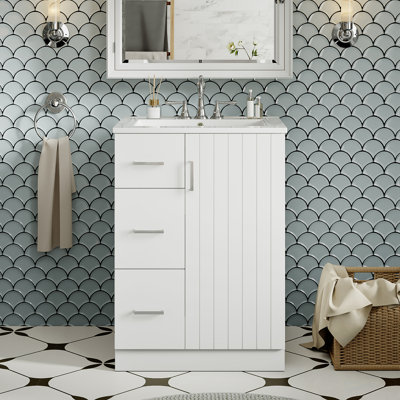 Bathroom Vanity With Sink, 2 Drawers And Soft-Closing Door