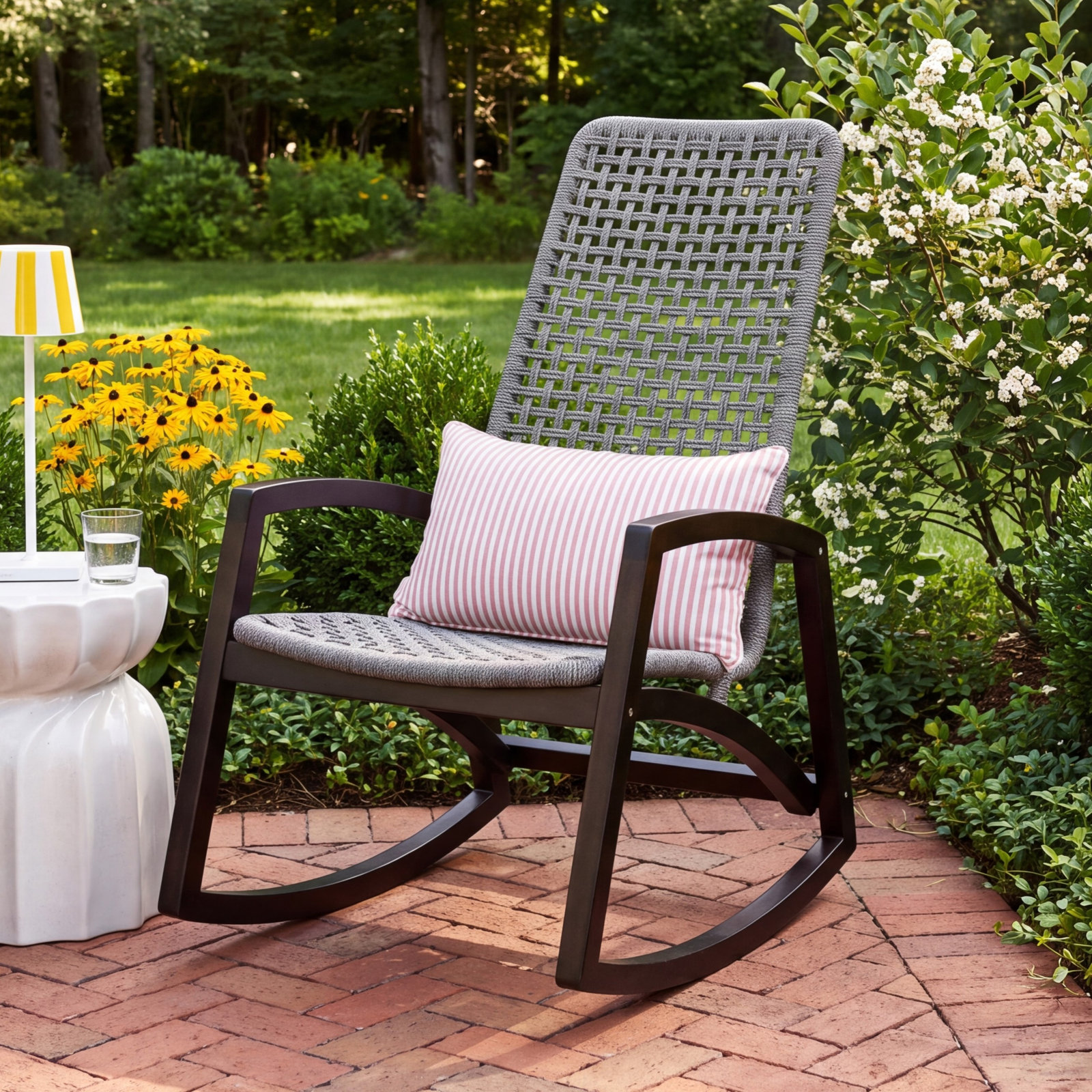 Amare Patio Rocking Chair, Black