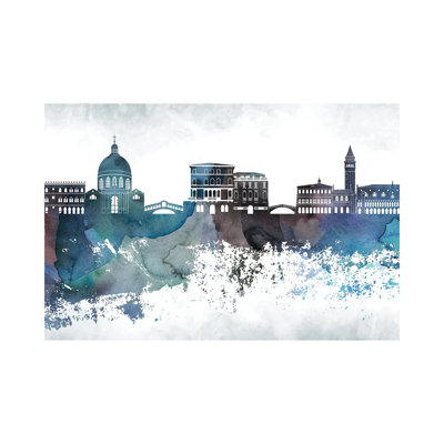 Venice Bluish Skyline by WallDecorAddict - Wrapped Canvas Gallery-Wrapped Canvas Giclée