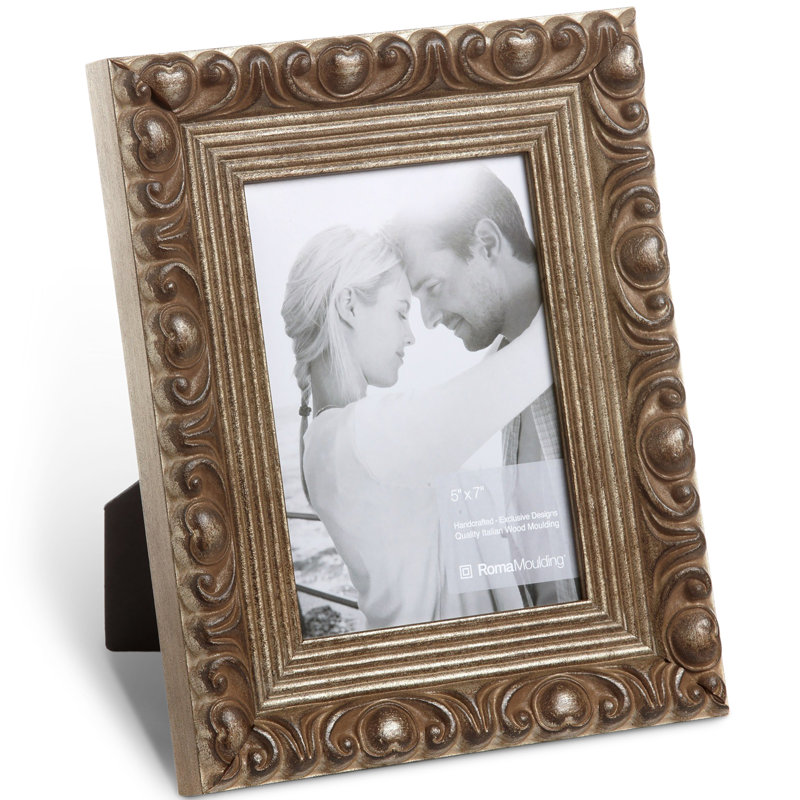 Wood Embossed Picture Frame, 8" x 10", Gold