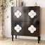 Console ronde noire en bois massif