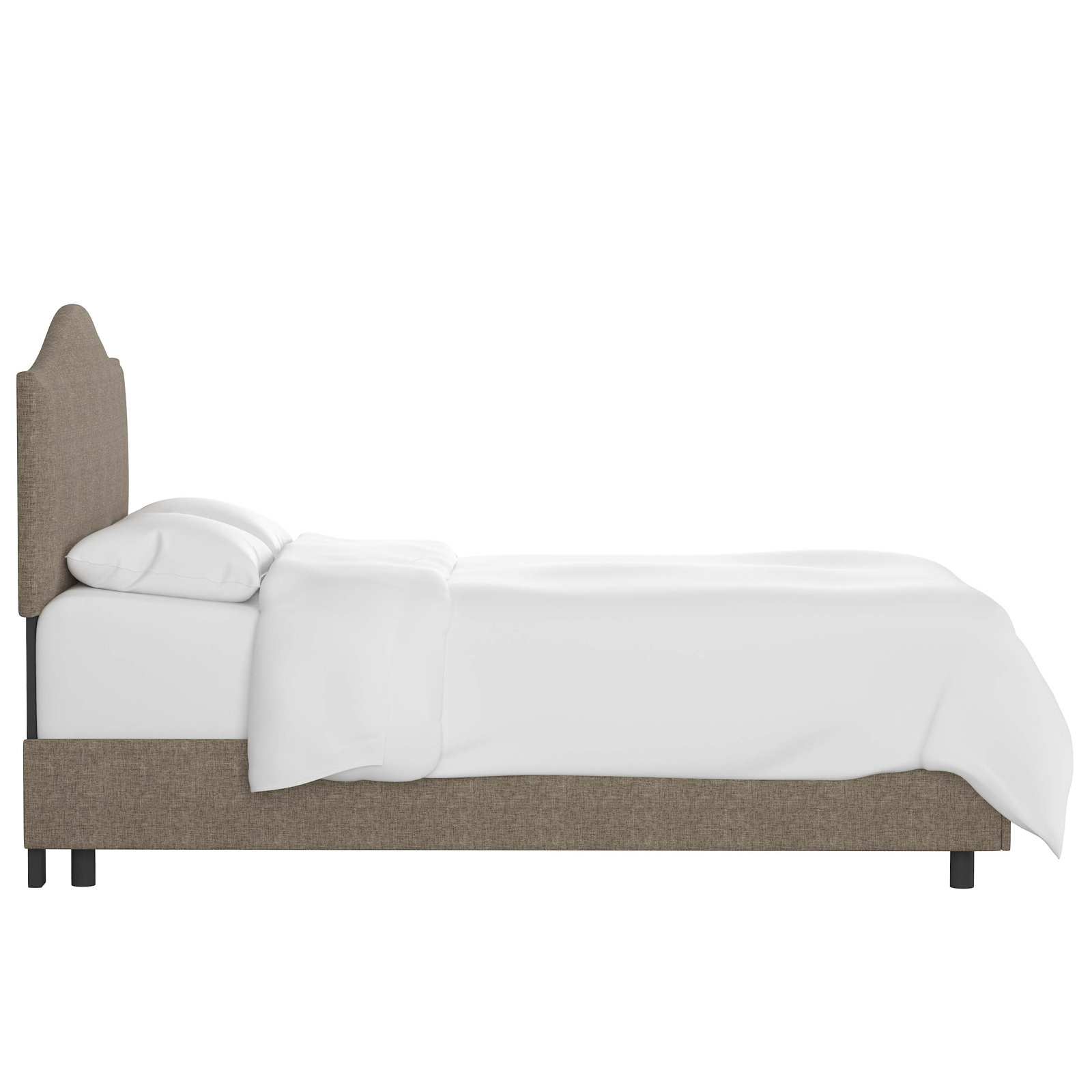 Morris Upholstered Standard Bed, Full, Zuma Natural Textured Linen