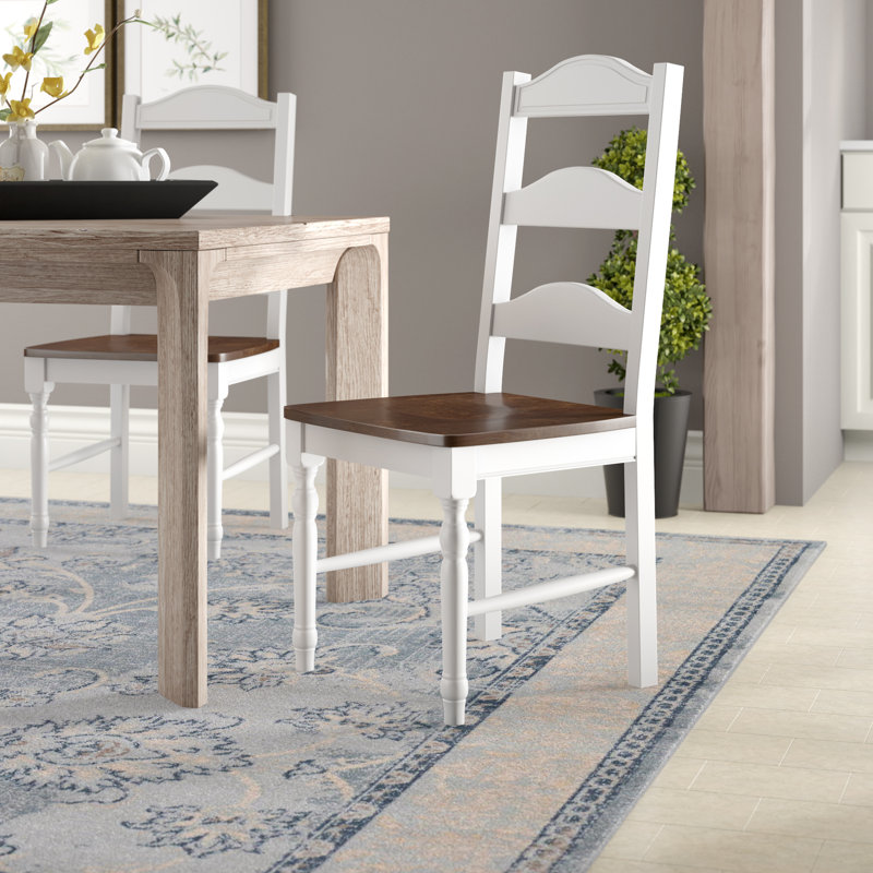 Chaise d'appoint à dossier échelle blanche Fleurance