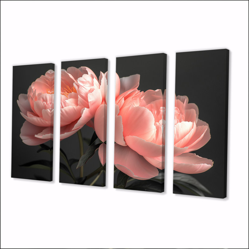 Killoren - ensemble de reproductions d'art pivoines, H 32 po x l 64 po