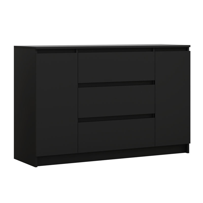 Demi 120.4cm W 3 - Drawer Chest of Drawers, Black