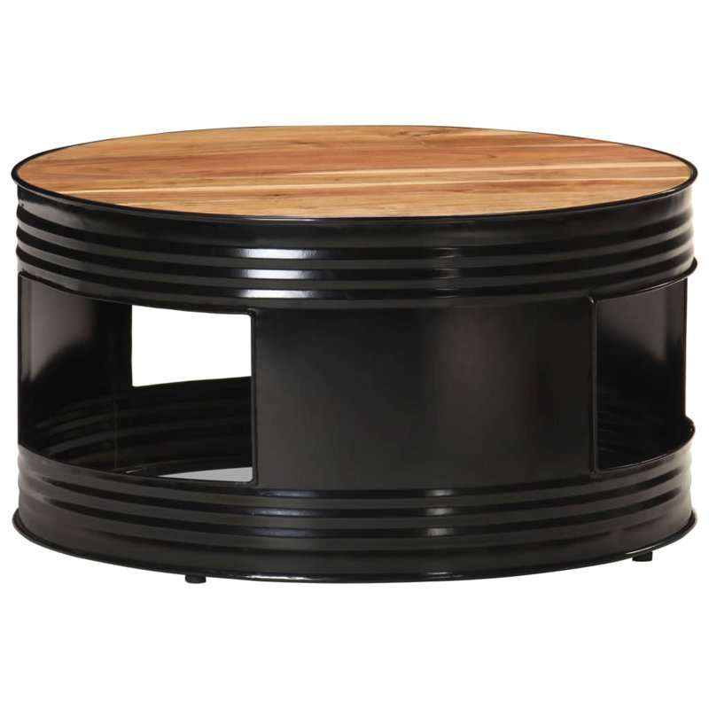 Table basse simple avec rangement Javed, Noir, Brun
