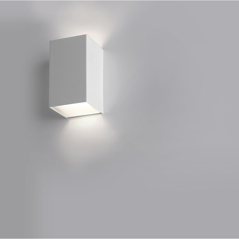 LED Flush Mounted Sconce, White, 15.5cm H x 9.5cm W x 9.5cm D