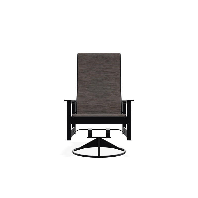 Chaise berçante pivotante en polyester de qualité marine Leeward Sling, Black, James / graphite