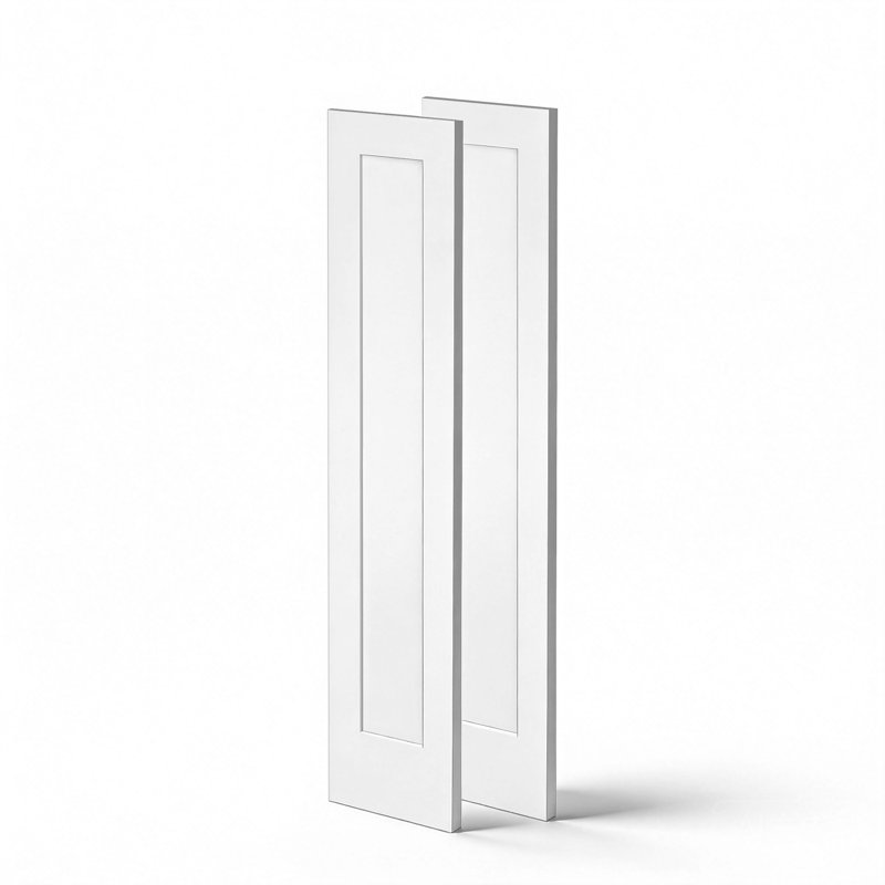 Passe-partout intérieur 80 po avec cadre en bois massif apprêté de style Shaker 80 po. x 80 po avec 3/8 po Panneau central