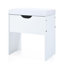Meuble-lavabo de 41,4 po avec miroir et lumières, table de maquillage avec 5 tiroirs et 4 armoires, coiffeuse avec station de charge et tabouret de rangement rembourré pour la chambre à coucher, blanc