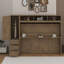 Lit escamotable double avec garde-robe, tiroirs et tablettes