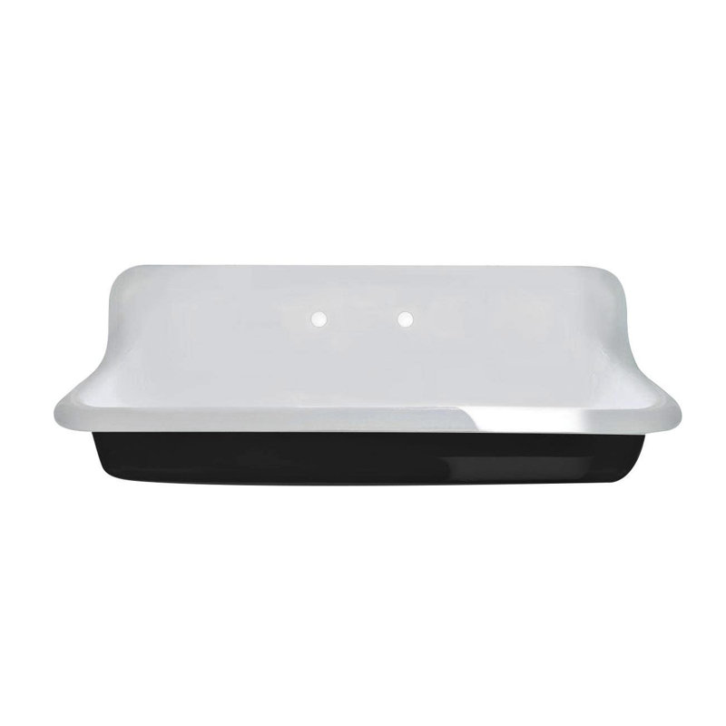Chevington 18;18'' Ceramic Rectangular Bathroom Sink, Black, Black