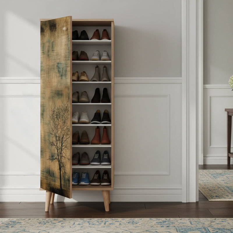 20 Pairs Floral Shoe Storage Cabinet