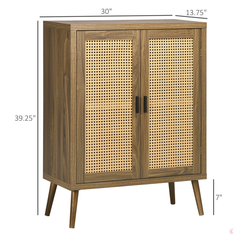 Bay Isle Home™ HOMCOM Sideboard Buffet Cabinet With Rattan Doors, Brown