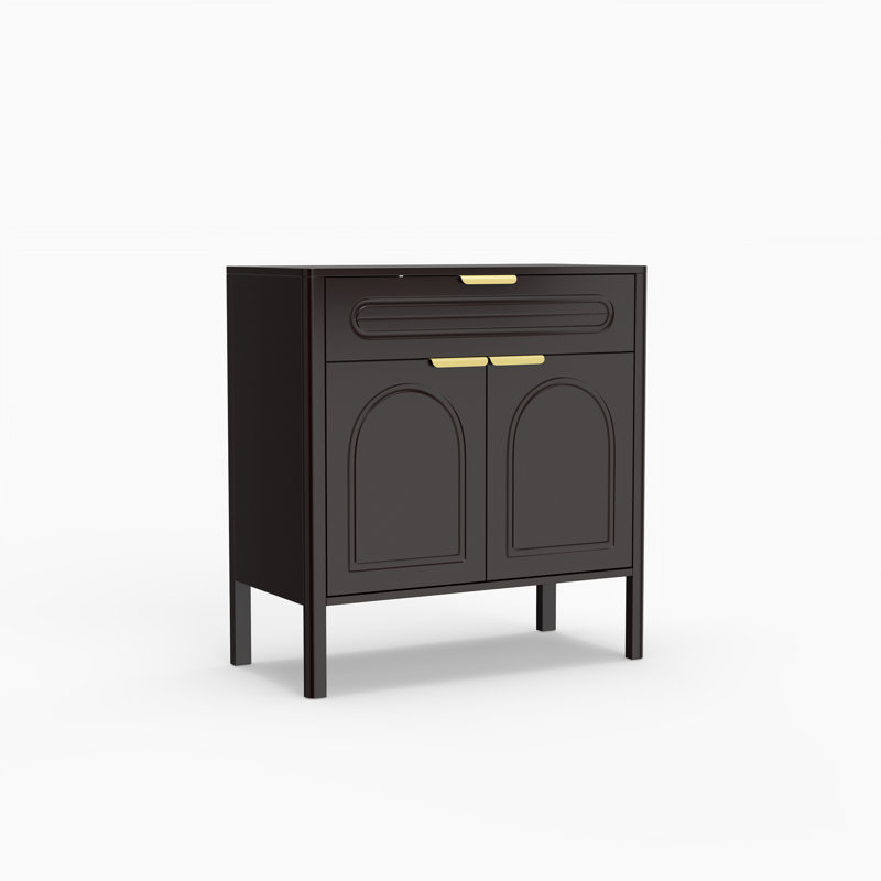 Armoires d'appoint avec portes et tiroirs, Black