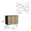 Commode horizontale en bois manufacturé avec 3 tiroirs