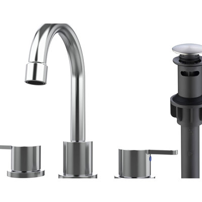 Robinet de lavabo de salle de bain 8 pouces à 2 poignées avec plomb - évacuation d'eau et bonde escamotable pour salle d'eau