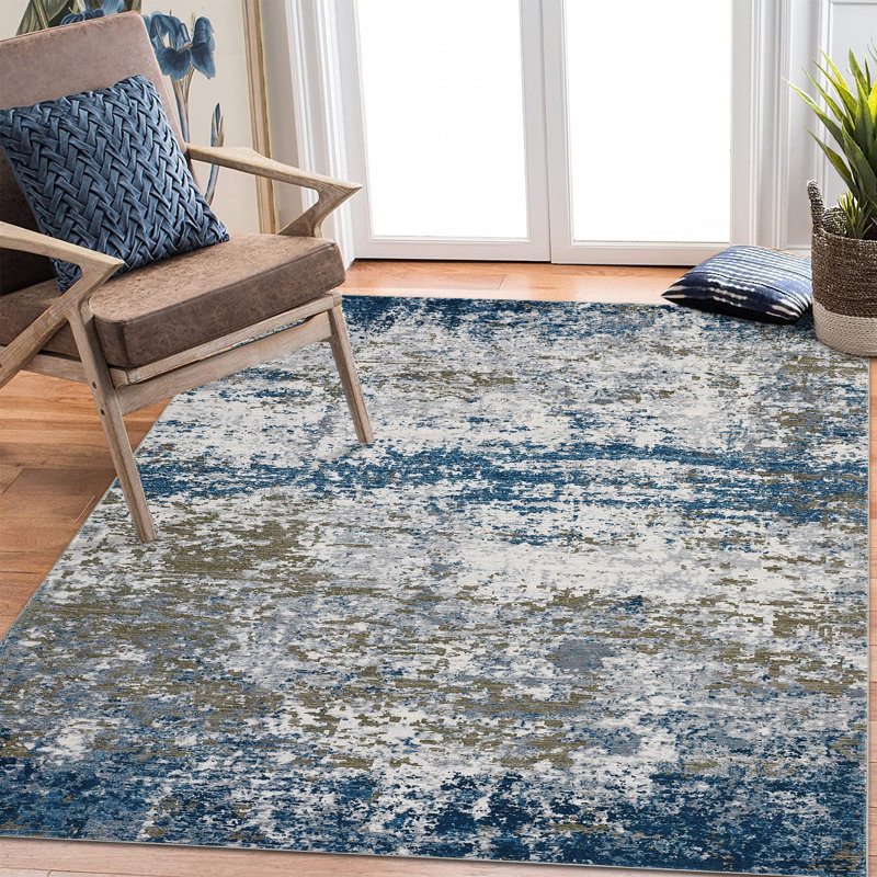 Abstract Machine Printed Area Rug, Rectangle 160 x 230 cm