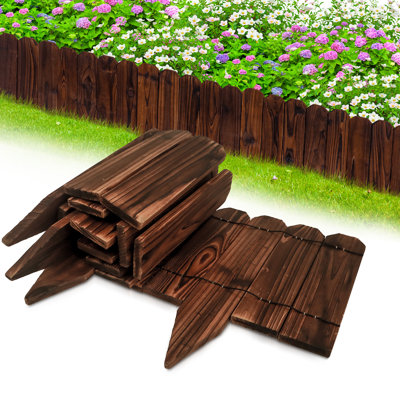 Rustic Pine Wood Landscape Edging