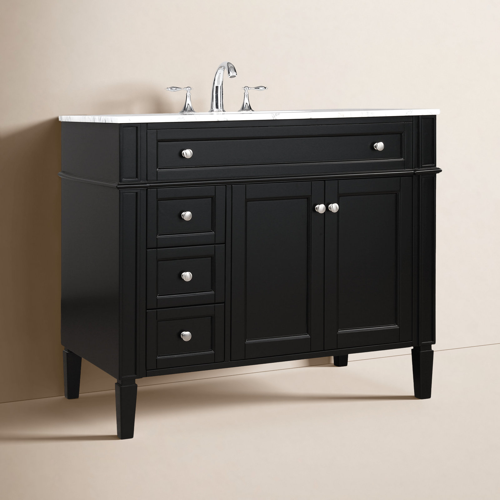 Rivers 40'' Single Bathroom Vanity, Black