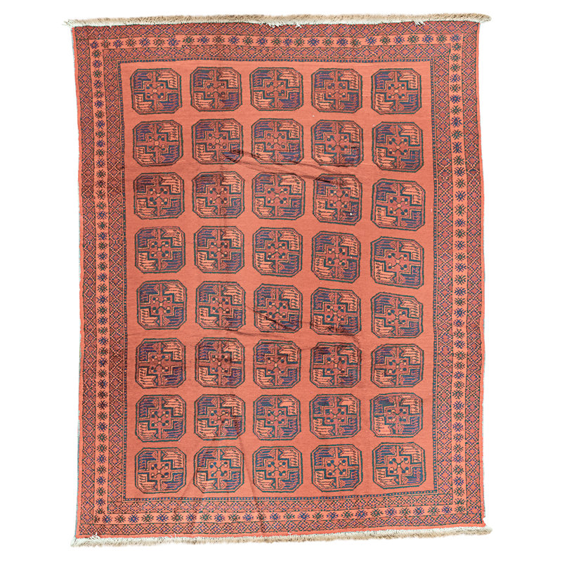 Hand Knotted Wool Area Rug in Multi