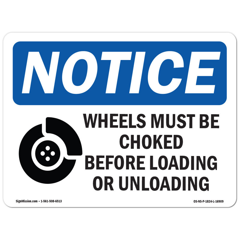 «Wheels Must Be Chocked», H 12 po x l 18 po x P 0,1 po