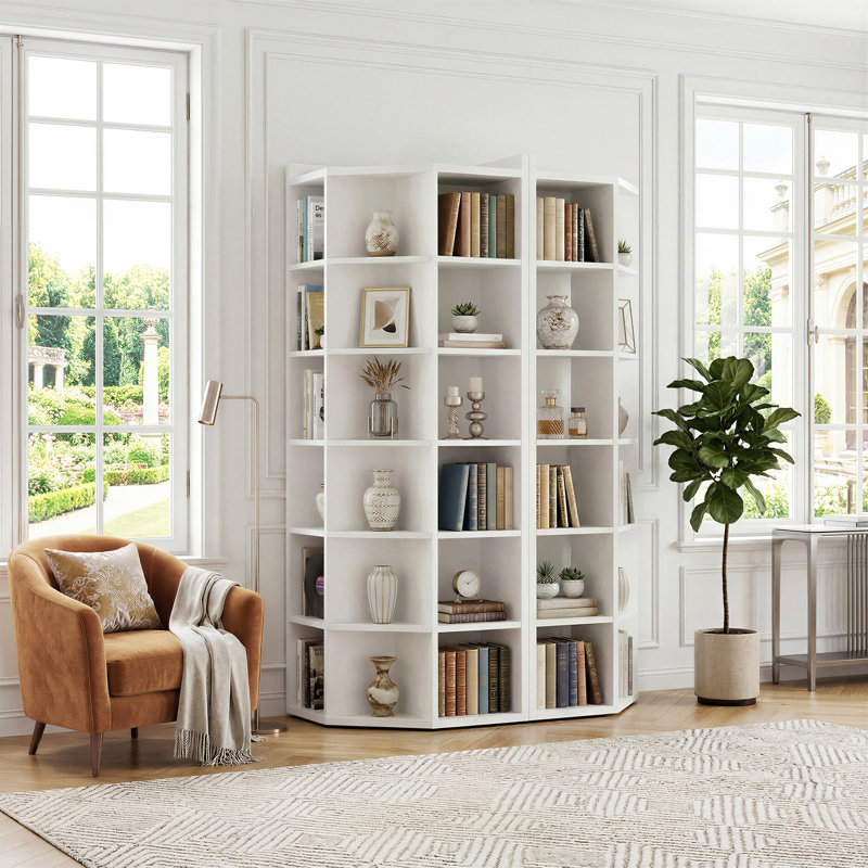 Bibliothèque moderne, bibliothèque de rangement, 64.5" H, Blanc