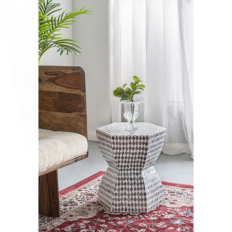 Table de bout hexagonale, table d'appoint d'appoint