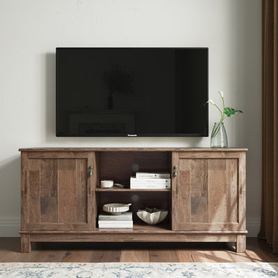 Rustic-style Solid Wood Full Assembled 58-inch Tv Cabinet Tv Stand Sideboard with Storage