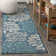 Hagy Modern Floral Textured Weave Navy/Aqua Indoor/Outdoor Rug