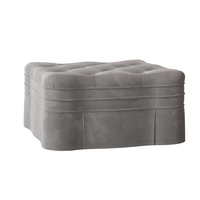 Corvo Upholstered Ottoman, 32" W, Aubrey Silver