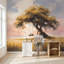 Papier peint mural paysage serein, arbre et coucher de soleil-1185061438-1185061433