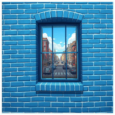 Tapis de bain mural Blue Brick