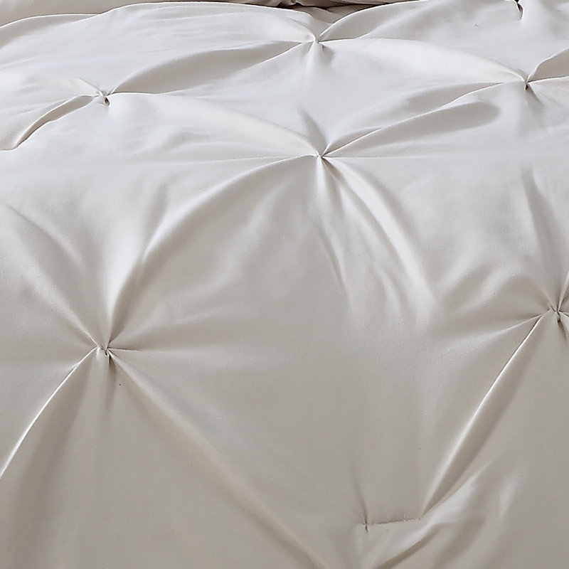 Ensemble d’édredon réversible, Édredon très grand, 2 taies décoratives et cous, Taupe