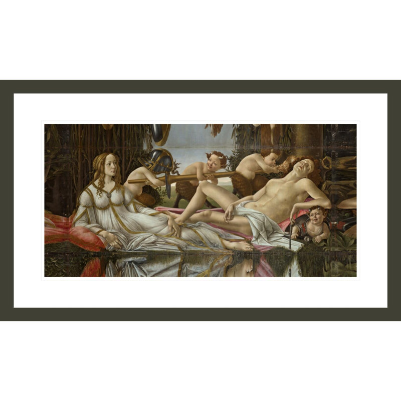 «Venus and Mars» par Sandro Botticelli - Estampe numérique encadrée, H 17,77 po x l 29,5 po