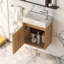 Meuble-lavabo mural 16 po - Bois d'acacia, lavabo SMC et porte à fermeture en douceur | Conception moderne peu encombrante pour les petites salles de bain