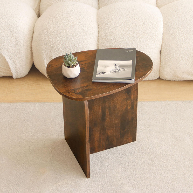 Petit salon de table de bout triangulaire, Brun rustique
