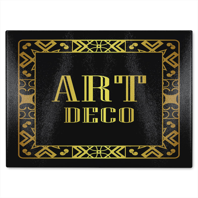 Art Deco Glass Chopping Board, 40cm L x 28cm W