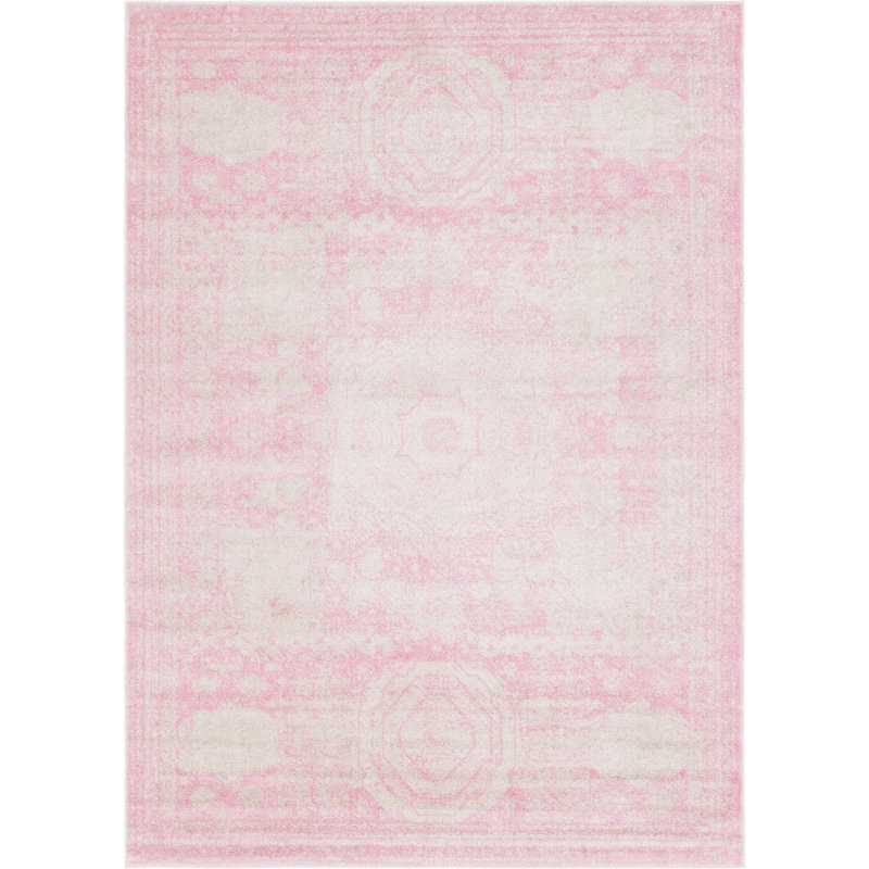 Tapis oriental rose / ivoire Fawe, Rectangle 10 pi x 14 pi 1 po