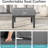 Set Of 2 24" Aluminum Patio Ottomans With Dark Gray Cushions, All-Weather Footrests