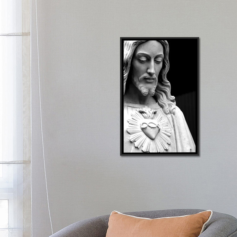 «Christian Jesus», reproduction de photo sur toile tendue, H 26 po x l 18 po x P 1,5 po, Toile encadrée noire, Pas de tapis