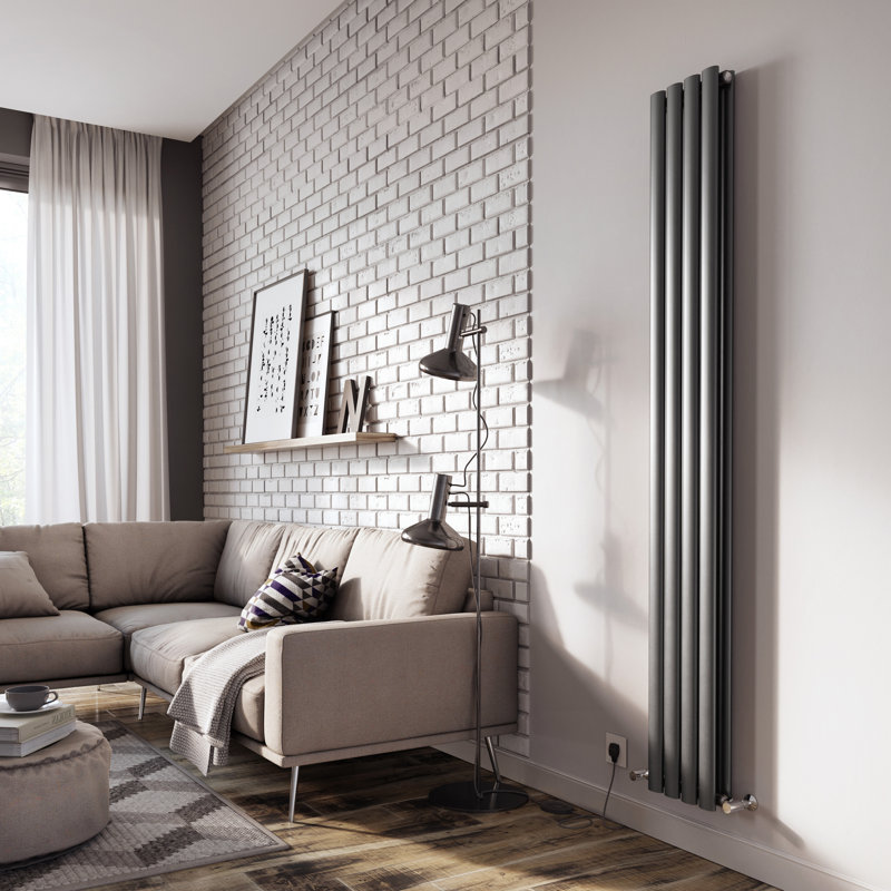 Vertical Flat Panel Radiators, 1800mm H x 235mm W, Grey