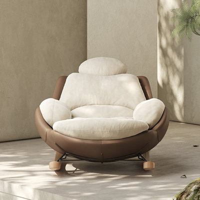 Single Balcony Suede Leisure Rocking Chair