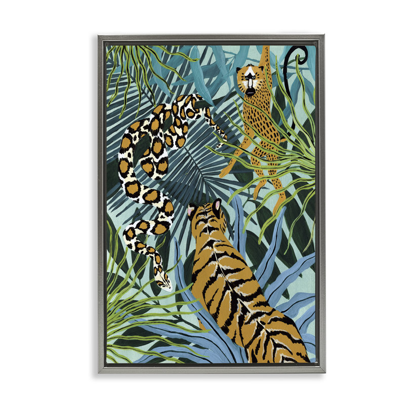 Cadre flottant Animal Dance, Cadre flottant gris lustré, H 25 po x l 17 po
