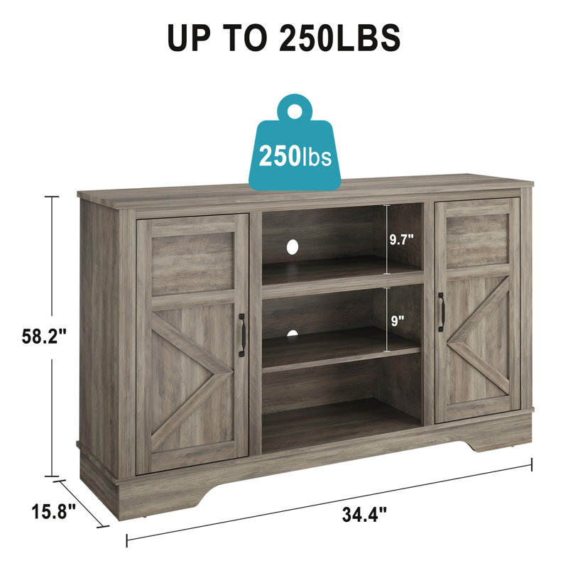 Unfinished TV Stand for TVs up to 65", Grey