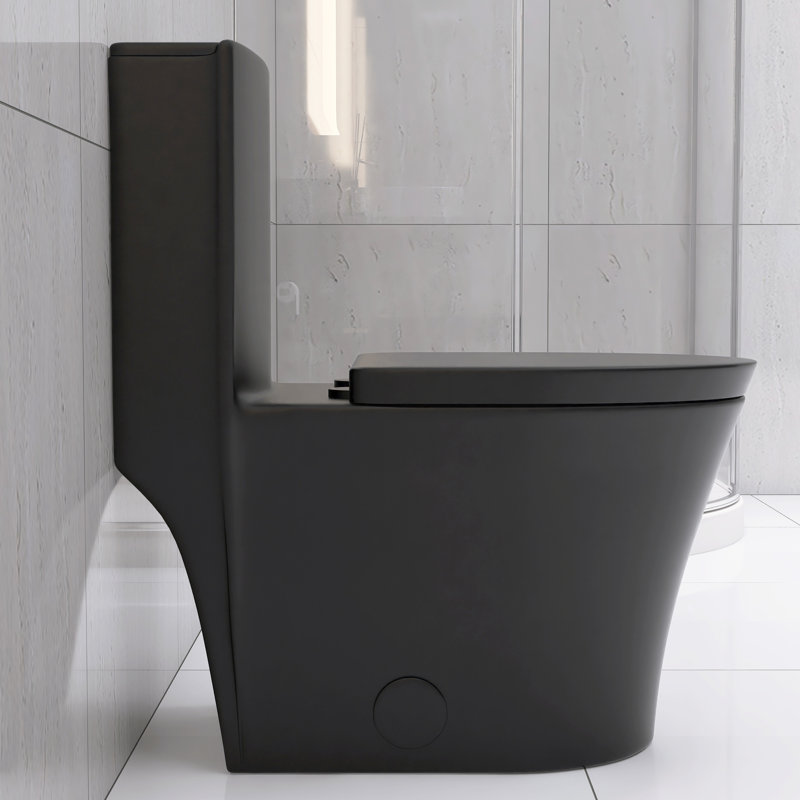 Bathroom Toilet In Matte Black, Dual Flush 1.1/1.6 , Advanced Flushing Performance Energy, Matte Black