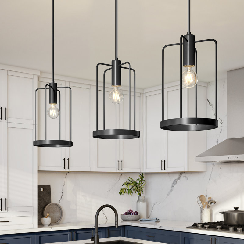 Luminaire suspendu cylindrique 1 lumière, Noir mat