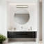 Meuble-lavabo Yep by Stratum à DEL intégré 24 po en nickel brossé avec marbre vert persan-388328520-388328564-388328565