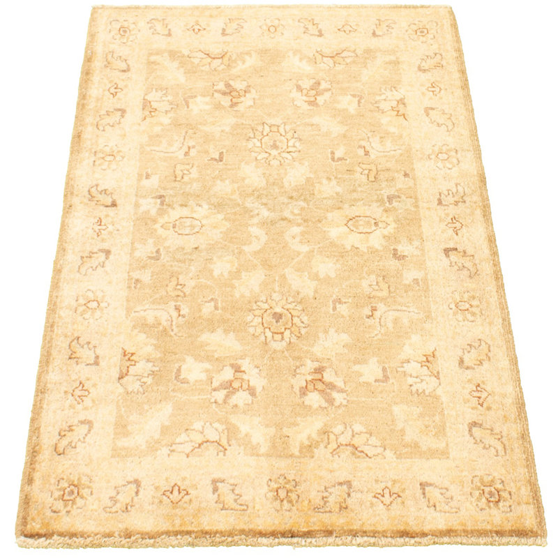 Tapis zone en laine 3 pi 4 po x 4 pi 10 po one-of-kind à la main-noué la 2010 chobi olive Hedgerley